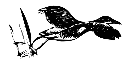 Oiseau roi rail qui dÃ©collait image vectorielle de ligne art